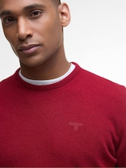 Barbour® Biking Red Lambswool Crew Neck Jumper - Image 3 of 7
