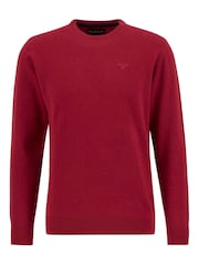 Barbour® Biking Red Lambswool Crew Neck Jumper - Image 6 of 7