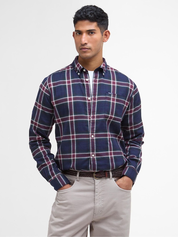 Barbour® Blue Crossfell Tailored Checked Shirt - Image 1 of 6