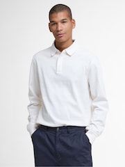 Barbour® White Waketown Tailored Longsleeve Polo Shirt - Image 1 of 7