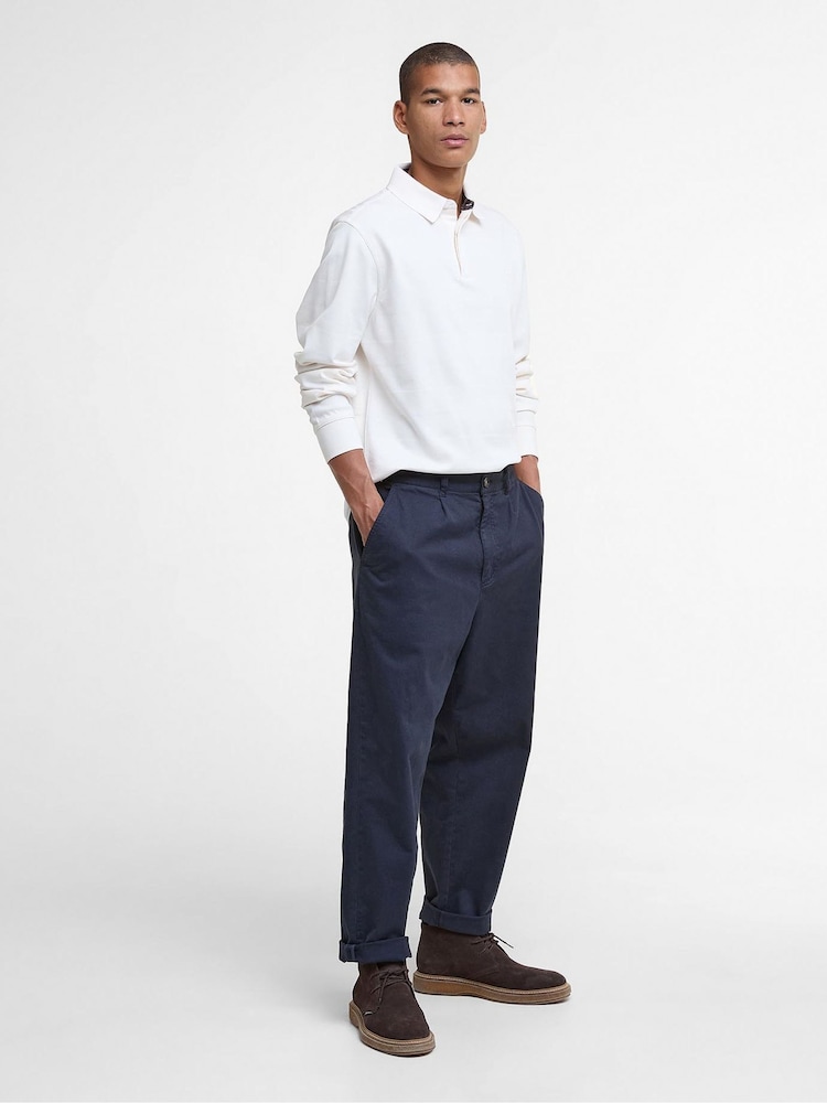 Barbour® White Waketown Tailored Longsleeve Polo Shirt - Image 2 of 7