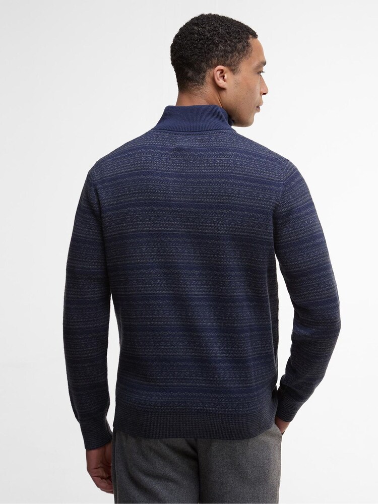 Barbour® Blue Dartfield Half Zip Knitted Jumper - Image 2 of 7