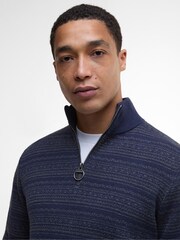 Barbour® Blue Dartfield Half Zip Knitted Jumper - Image 4 of 7