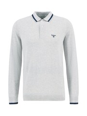 Barbour® Grey Rocton Knitted Polo Shirt - Image 6 of 7