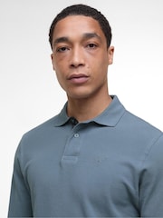 Barbour® Blue Stone Essential Long Sleeve Sports Polo Shirt - Image 4 of 6