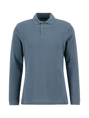 Barbour® Blue Stone Essential Long Sleeve Sports Polo Shirt - Image 5 of 6