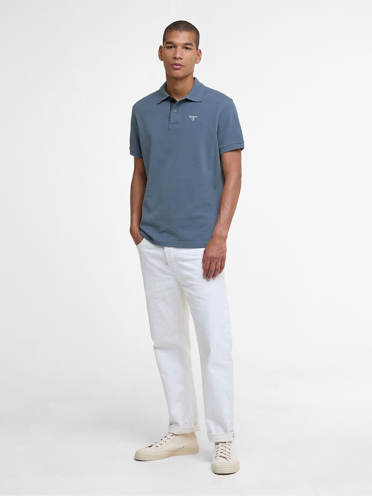 Barbour® Blue Stone Classic Polo Shirt - Image 2 of 7 Barbour® Blue Stone Classic Polo Shirt - Image 2 of 7