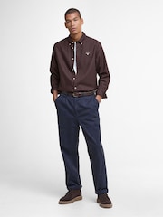 Barbour® Dark Oak Oxtown Classic Oxford Long Sleeve Shirt - Image 3 of 6