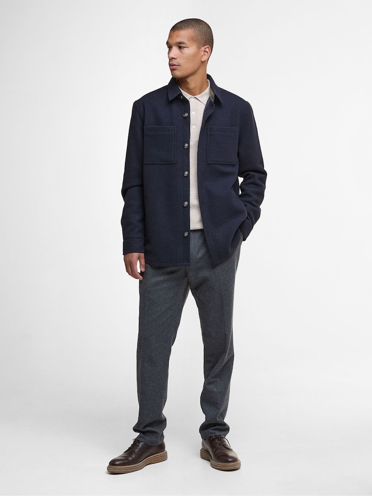 Barbour® Blue Marlow Tailored Wool Blend Overshirt - Image 2 of 7
