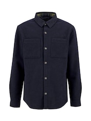 Barbour® Blue Marlow Tailored Wool Blend Overshirt - Image 7 of 7