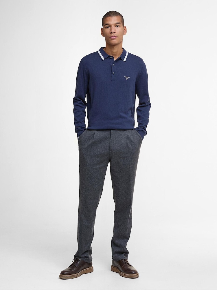 Barbour® Blue Rocton Knitted Polo Shirt - Image 2 of 7