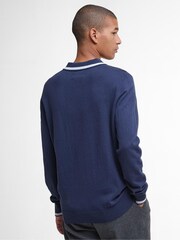 Barbour® Blue Rocton Knitted Polo Shirt - Image 3 of 7