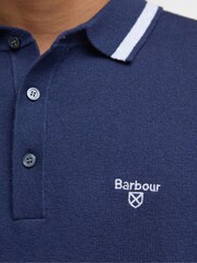 Barbour® Blue Rocton Knitted Polo Shirt - Image 5 of 7