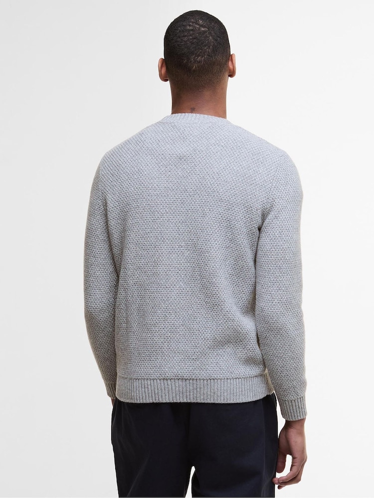 Barbour® Grey Casey Cable Crew Neck Sweater - Image 2 of 6