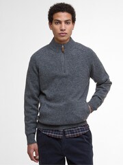 Barbour® Charcoal Talder Half Zip Jumper - Image 1 of 7