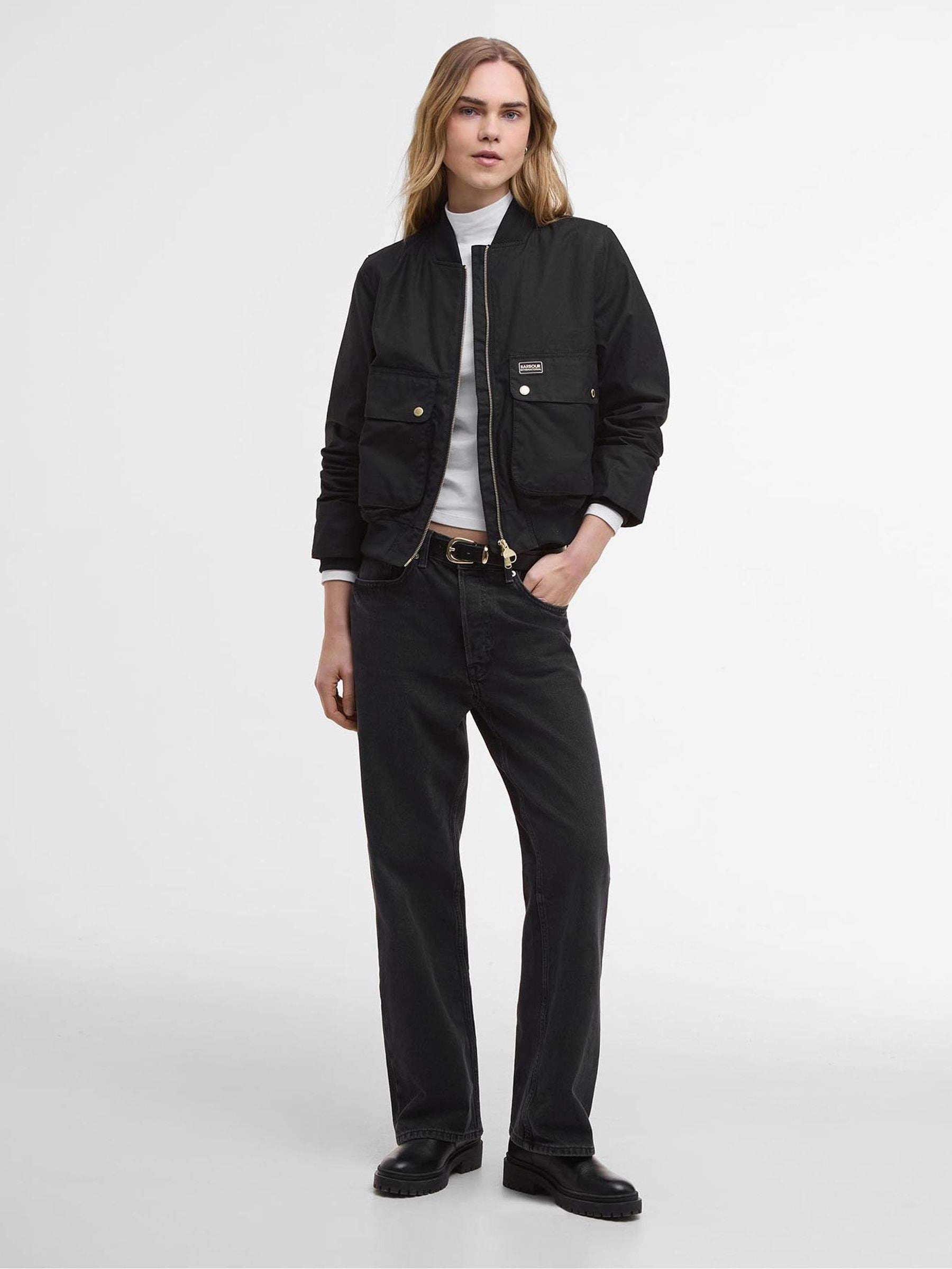 Buy Barbour® International Black Patsy Wax Bomber Jacket from Next