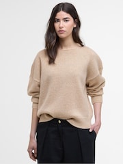 Barbour® International Cream Knitted Jumper - Image 1 of 7