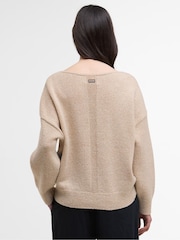 Barbour® International Cream Knitted Jumper - Image 3 of 7