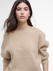 Barbour® International Cream Knitted Jumper - Image 4 of 7