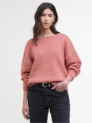 Barbour® International Pink Knitted Jumper - Image 1 of 7