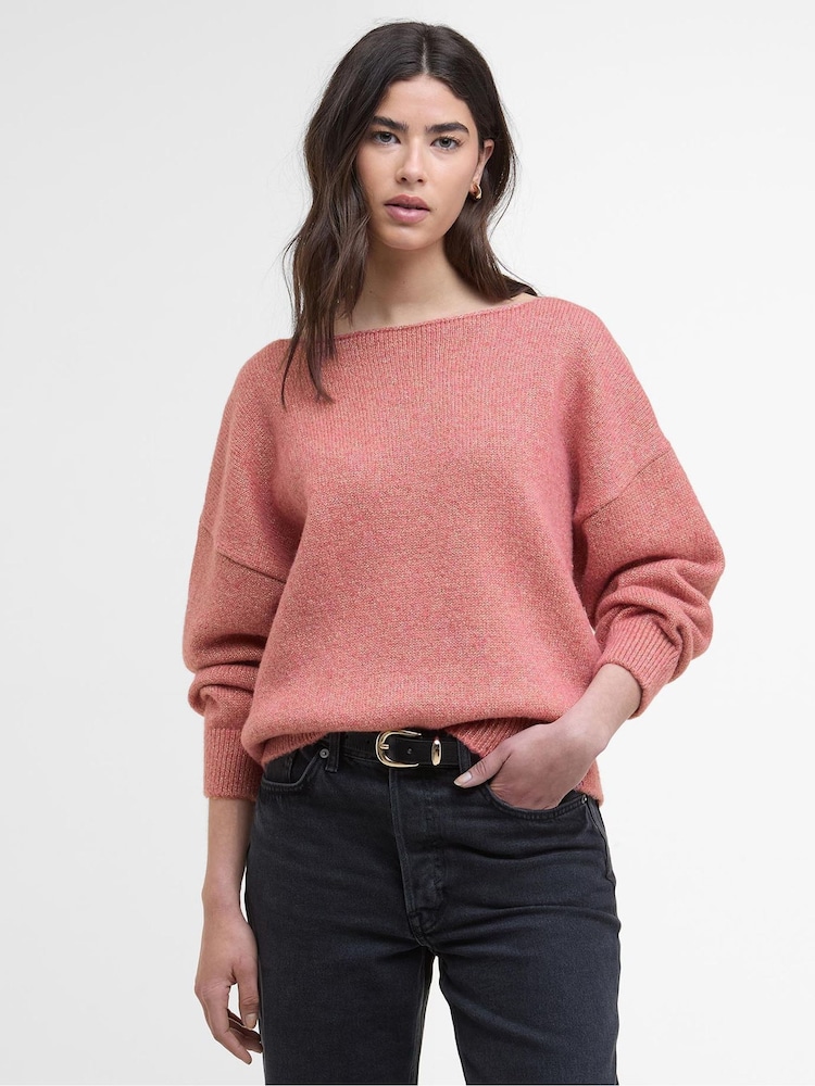 Barbour® International Pink Knitted Jumper - Image 1 of 7 Barbour® International Pink Knitted Jumper - Image 1 of 7