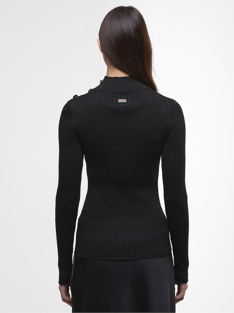 Barbour® International Black Knitted Jumper - Image 2 of 7 Barbour® International Black Knitted Jumper - Image 2 of 7