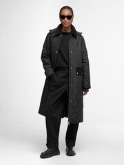 Barbour® Black Meredith Quilted Coat - Image 2 of 8