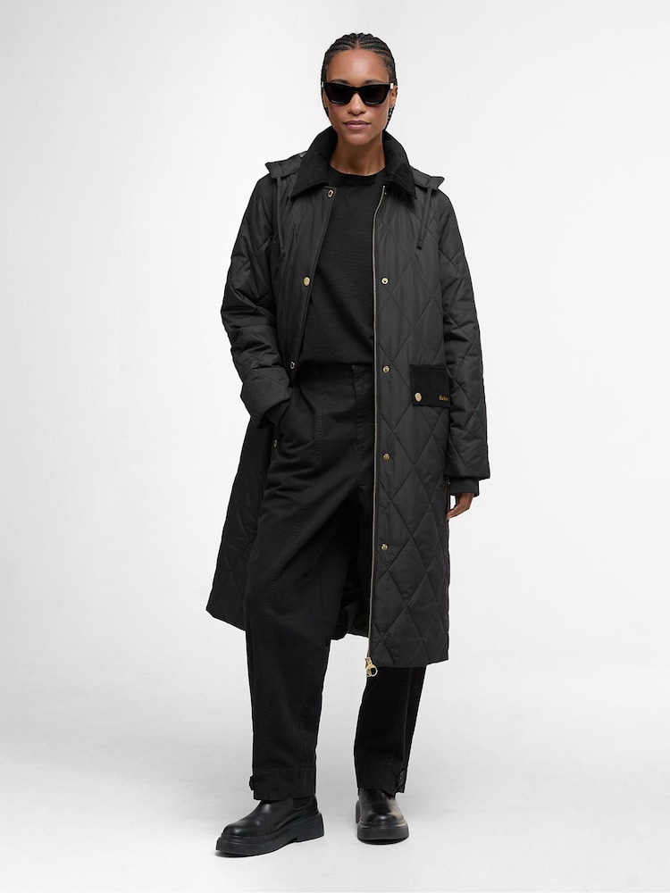 Barbour® Black Meredith Quilted Coat - Image 2 of 8