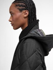 Barbour® Black Meredith Quilted Coat - Image 5 of 8