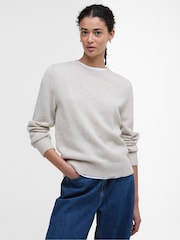 Barbour® Cream Woodhouse Knitted Jumper - Image 1 of 7