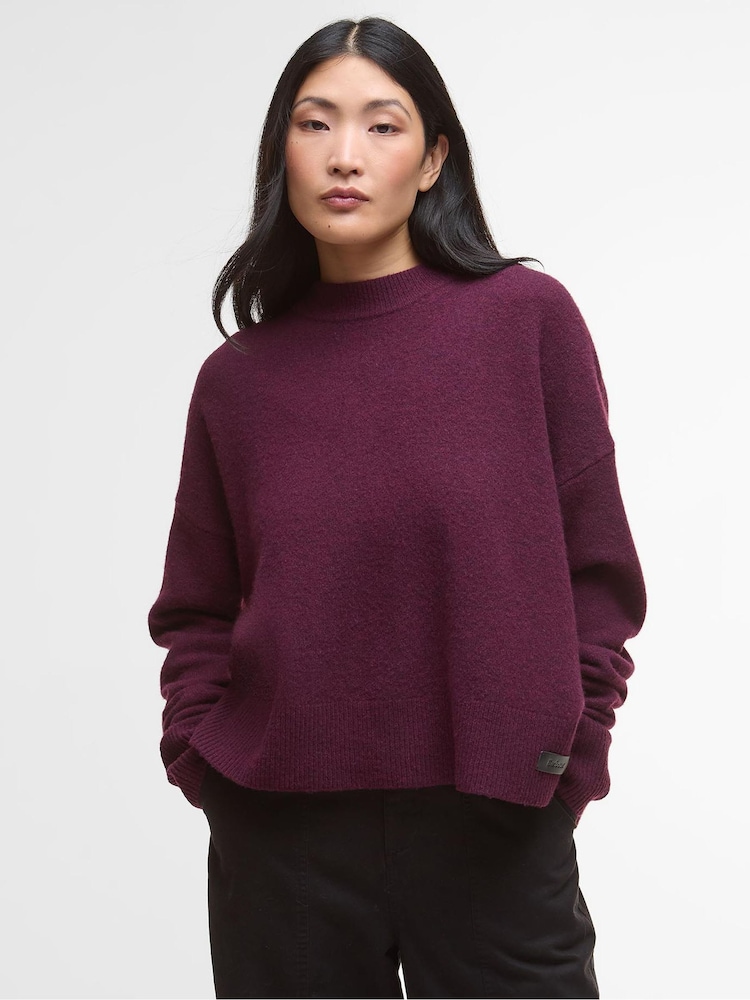 Barbour® Red Leonie Knitted Jumper - Image 1 of 7