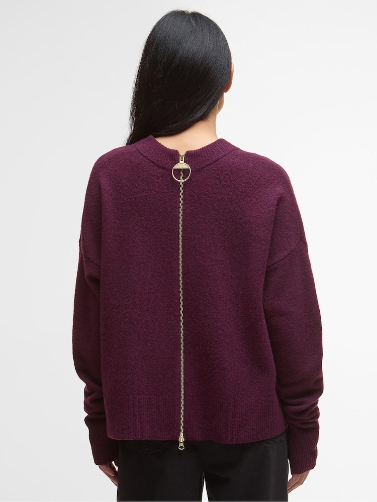 Barbour® Red Leonie Knitted Jumper - Image 2 of 7