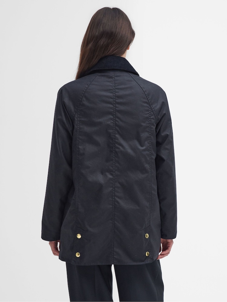 Barbour® Navy Modern Beadnell Wax Jacket - Image 2 of 9 Barbour® Navy Modern Beadnell Wax Jacket - Image 2 of 9