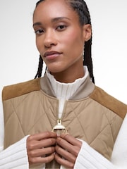 Barbour® Brown Lydia Diamond Quilt Gilet - Image 4 of 8