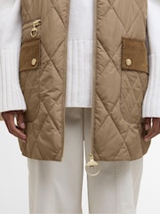 Barbour® Brown Lydia Diamond Quilt Gilet - Image 5 of 8