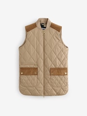 Barbour® Brown Lydia Diamond Quilt Gilet - Image 7 of 8