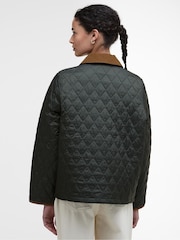 Barbour® Green Icons Cropped Liddesdale Quilted Jacket - Image 3 of 7
