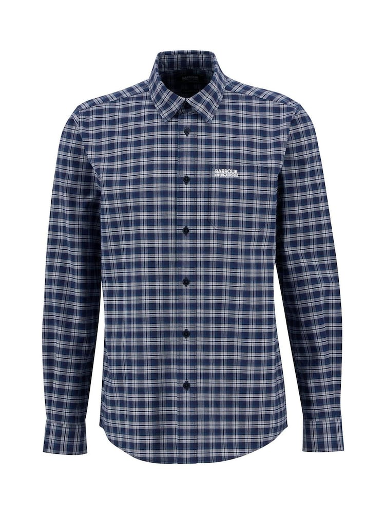 Barbour® International Blue Hawks Check Oxford Shirt - Image 6 of 6