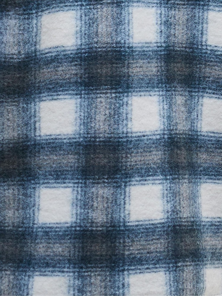 Barbour® International Blue Clayton Brushed Fleece Overshirt - Image 7 of 7