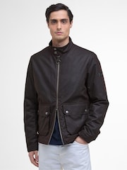 Barbour® International Brown Lutlaw Harrington Wax Jacket - Image 1 of 8
