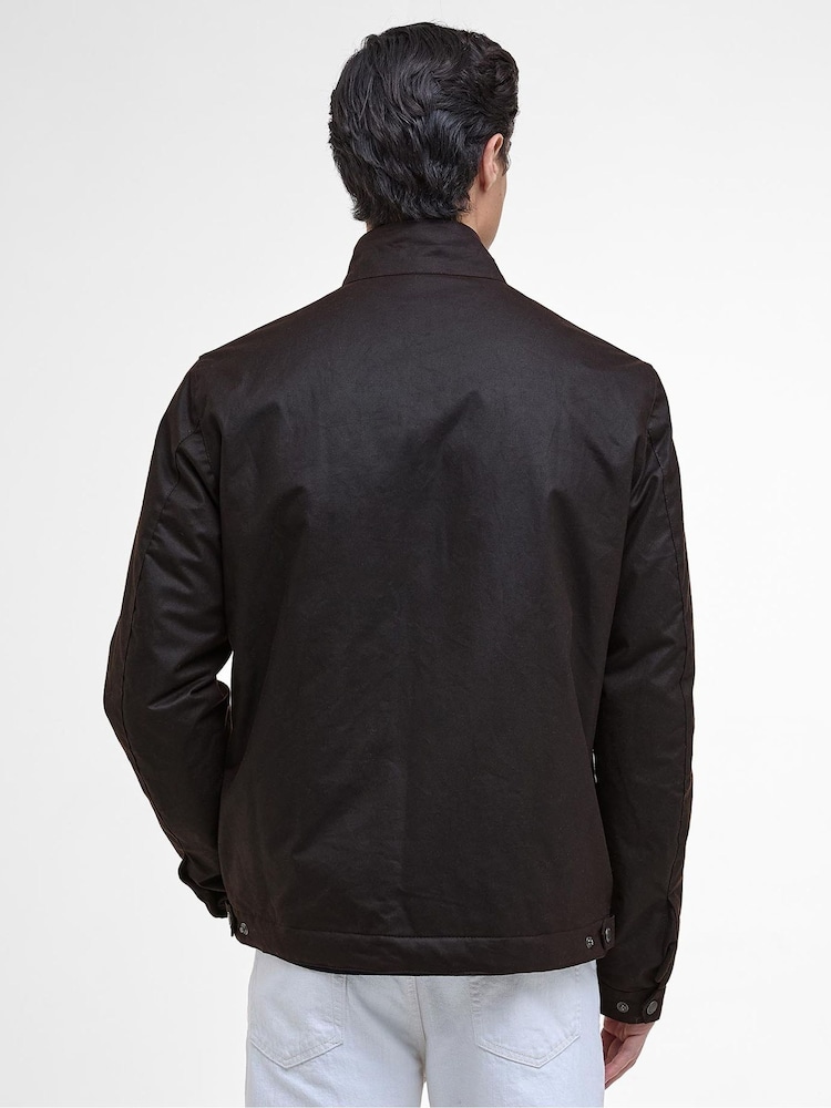 Barbour® International Brown Lutlaw Harrington Wax Jacket - Image 2 of 8 Barbour® International Brown Lutlaw Harrington Wax Jacket - Image 2 of 8