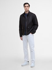 Barbour® International Brown Lutlaw Harrington Wax Jacket - Image 4 of 8
