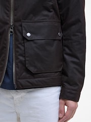 Barbour® International Brown Lutlaw Harrington Wax Jacket - Image 6 of 8