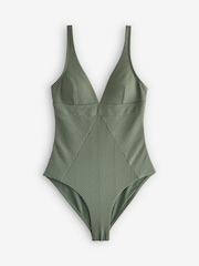 Sea Level Green Caracus Scoop Back Panel Line Swimsuits 1 Piece - Image 1 of 1