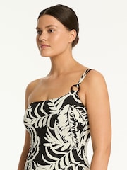 Sea Level Black Jungle Book One Shoulder Ring One Piece Swimsuit - Image 4 of 5