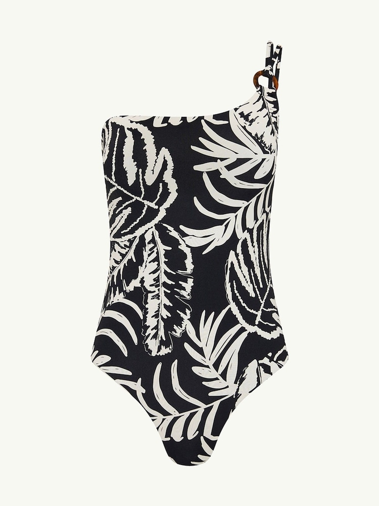 Sea Level Black Jungle Book One Shoulder Ring One Piece Swimsuit - Image 5 of 5