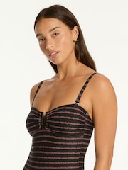 Sea Level Black Riptide U Bar Bandeau One Piece Swimsuit - Image 4 of 5