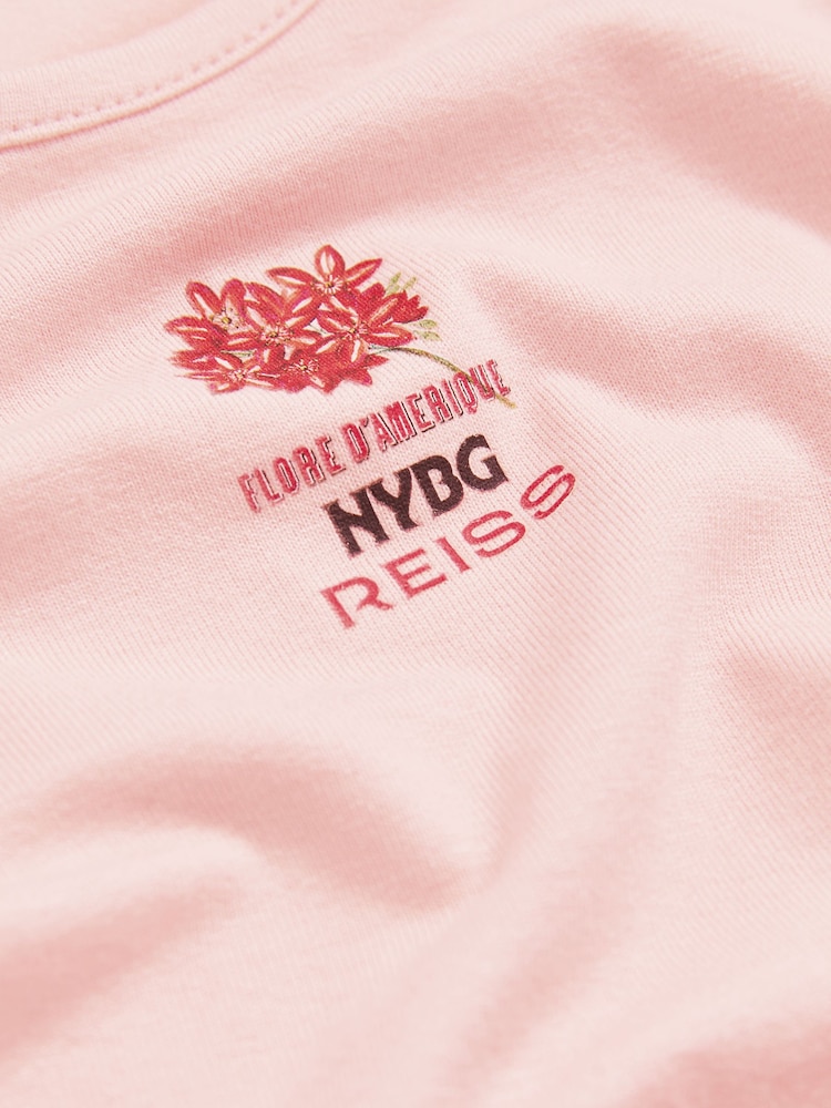 Reiss Pink Teigen 13-14 yrs Reiss | NYBG Floral Emblem Vest - Image 6 of 6