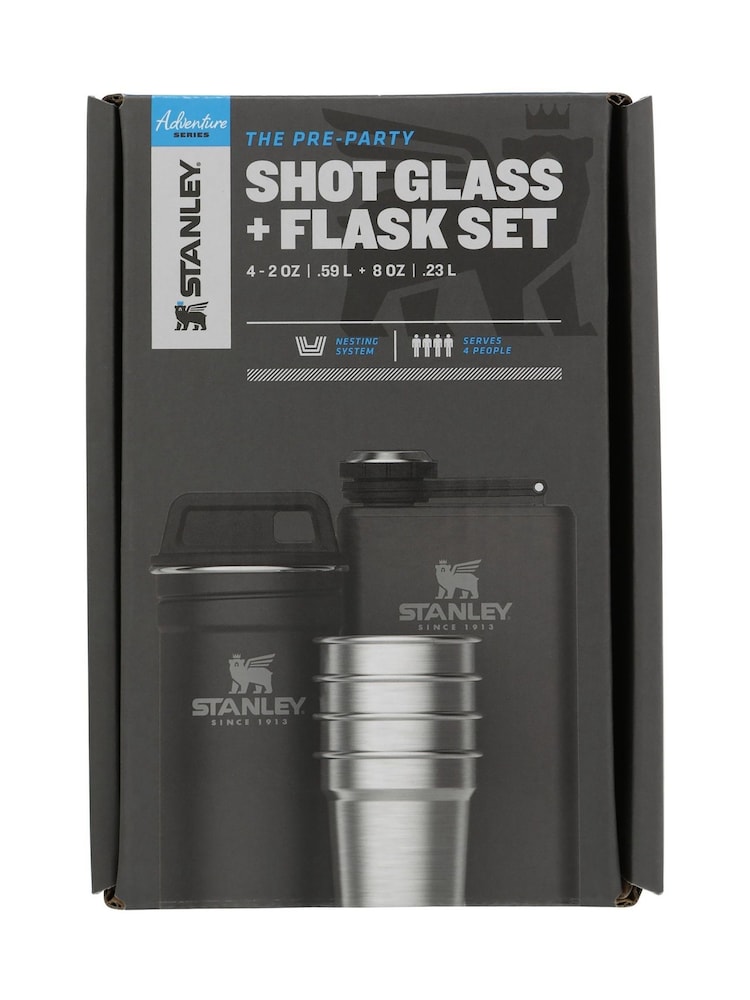 Stanley Matte Black Pebble Pre-Party Shot Glass + Flask Set - Image 2 of 2