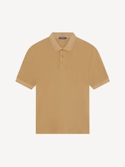 Frescobol Carioca Natural Horacio Linen Blend Piquet Short Sleeve Polo Shirt - Image 1 of 2